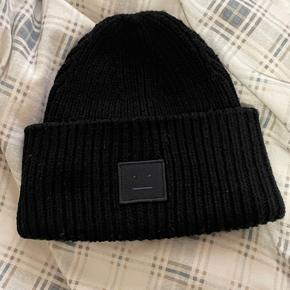 Acne Studios Black Rib Beanie